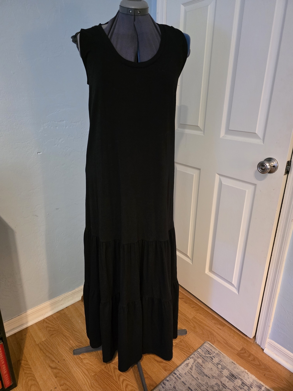Banana Republic Black Sleeveless Tiered Maxi Dress